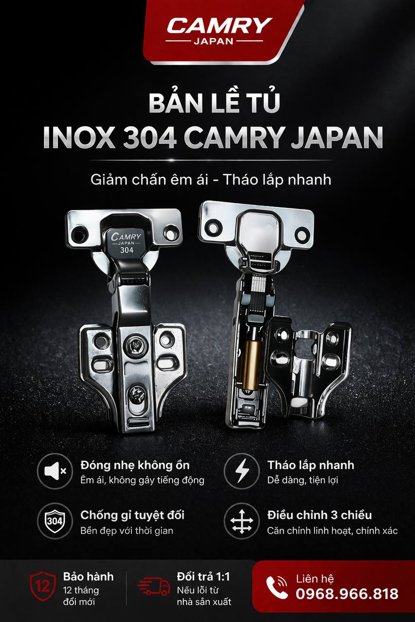 Poster giới thiệu bản lề CAMRY Japan 304
