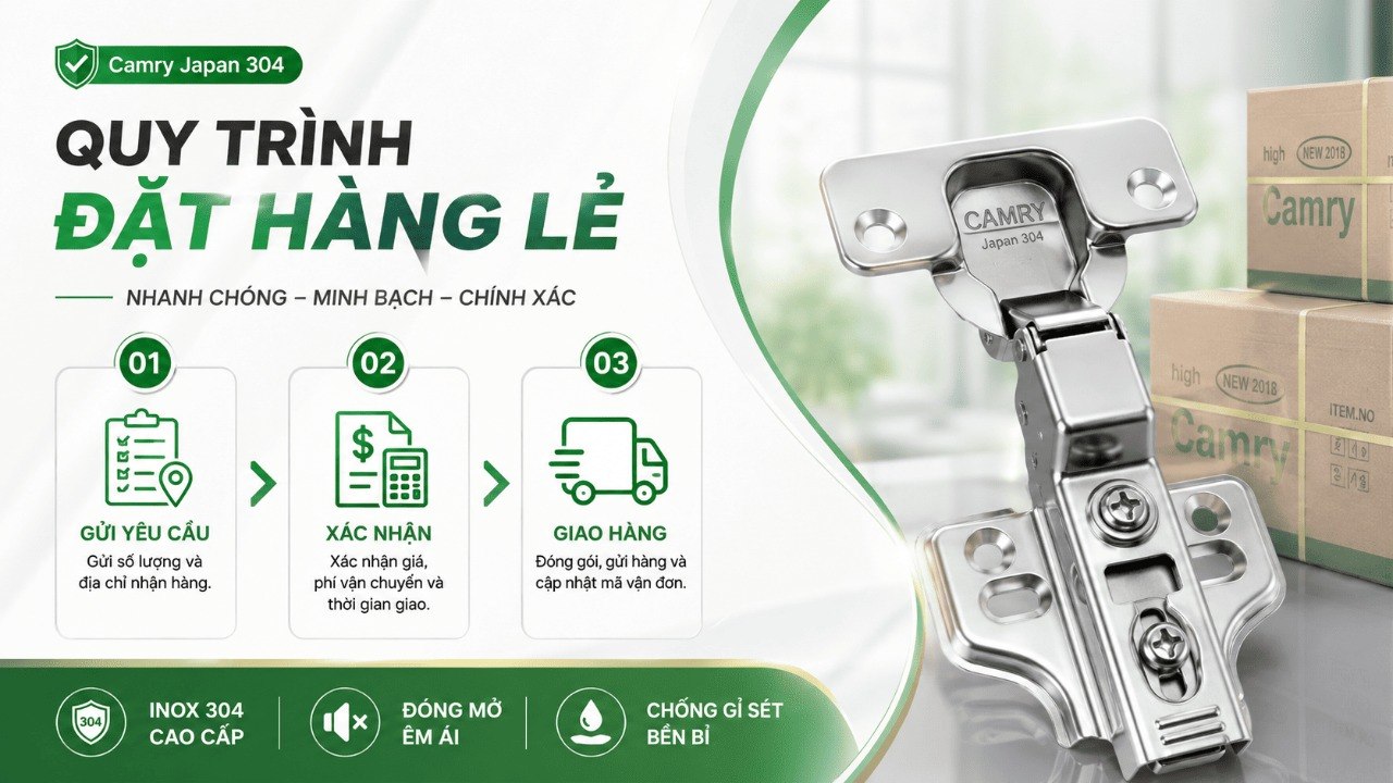 Minh họa quy trình đặt hàng lẻ CAMRY Japan 304